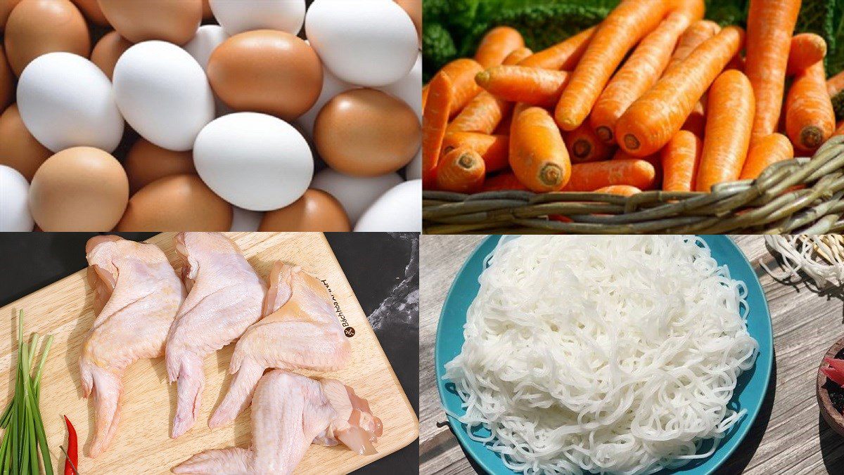 Ingredients for mixed noodle dish
