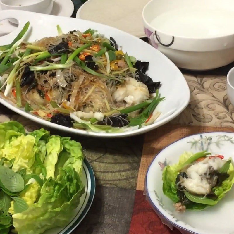 Step 6 Final product Steamed flatfish with vermicelli