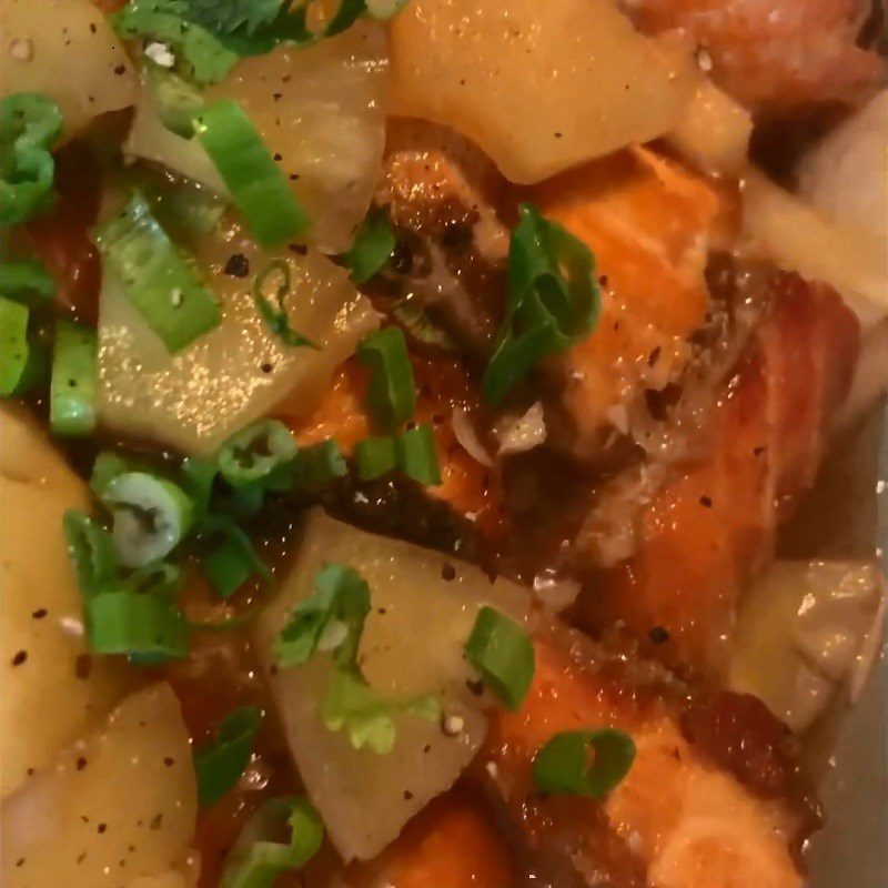 Step 6 Final Product Salmon Stewed with Pineapple