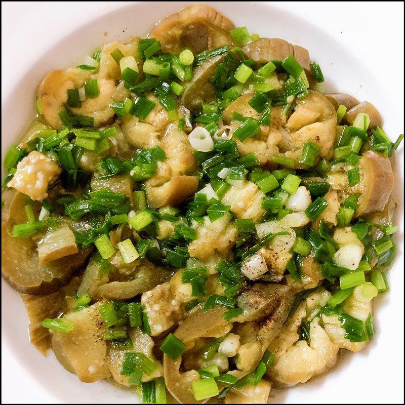 Step 4 Completion of Steamed Eggplant with Green Onion Oil