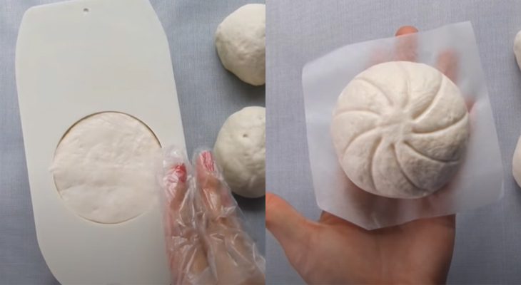 Step 5 Shaping buns Vegetarian buns