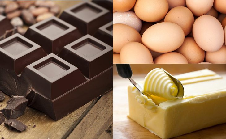 Ingredients for chocolate brownie