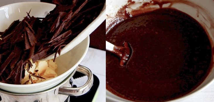 Step 1 Melt chocolate Brownie chocolate cake