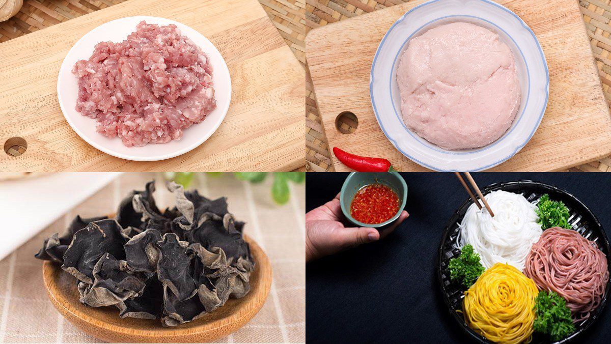Ingredients for the dish bun cha gio