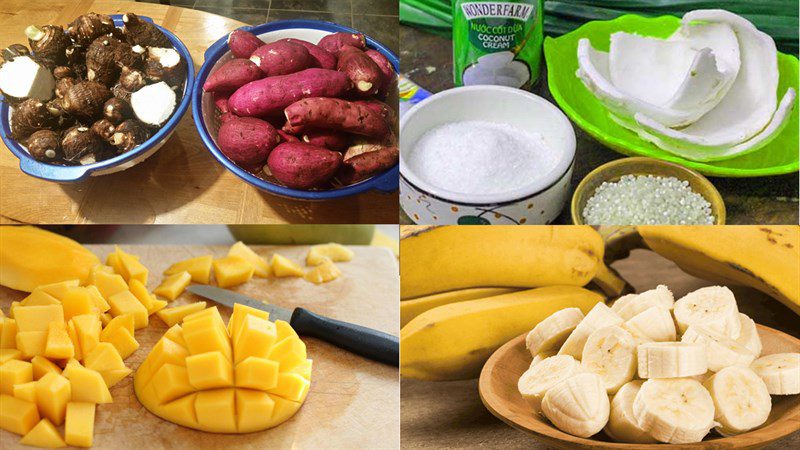 Ingredients for Bobo Chacha dessert