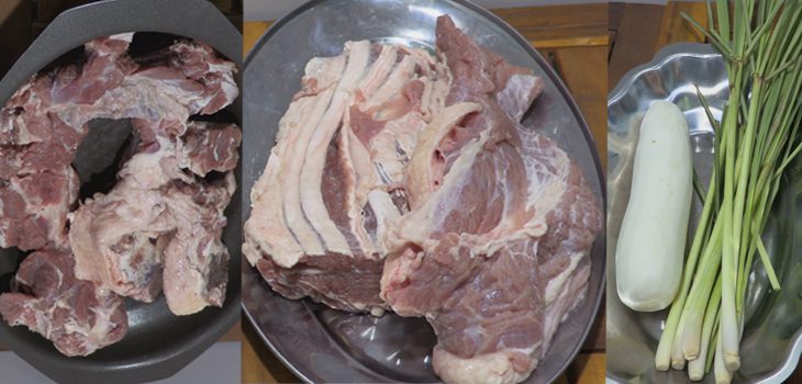Ingredients for lemongrass beef stew