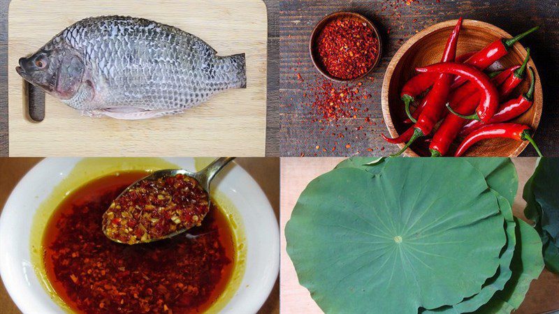 Ingredients for grilled tilapia dish