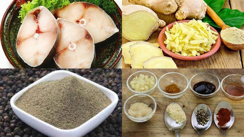 Ingredients for braised mackerel with ginger