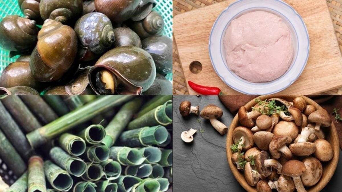 Ingredients for steamed snail sausage