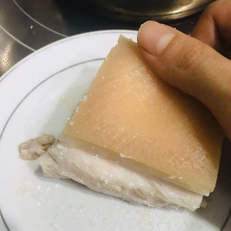 Step 2 Blanch the pork and season with salt for Crispy Fried Pork