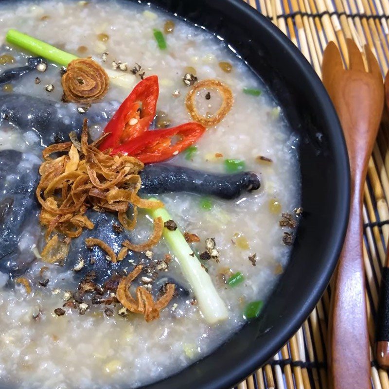 Step 5 Final Product Black Chicken Porridge with Mung Beans