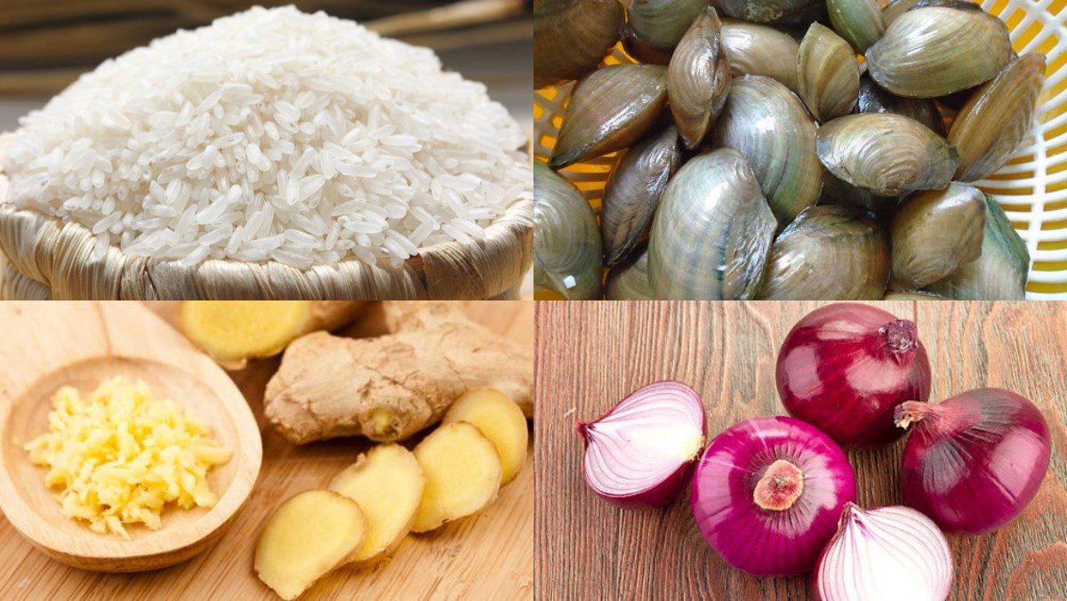 Ingredients for clam porridge