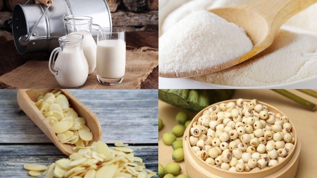 Ingredients for khúc bạch dessert without whipping cream
