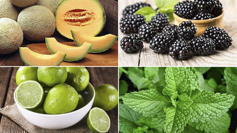 Ingredients for melon salad