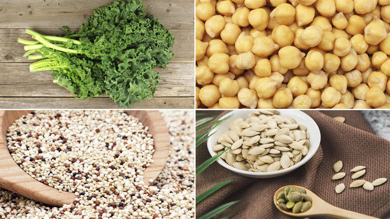 Ingredients for kale salad dish