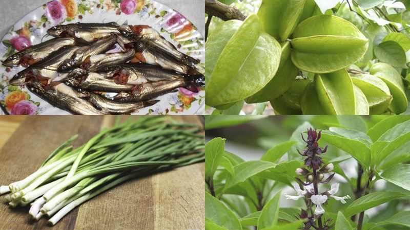 Ingredients for 2 ways to cook sour fish soup