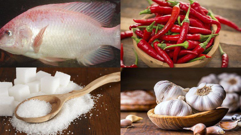 Ingredients for dried red tilapia dish