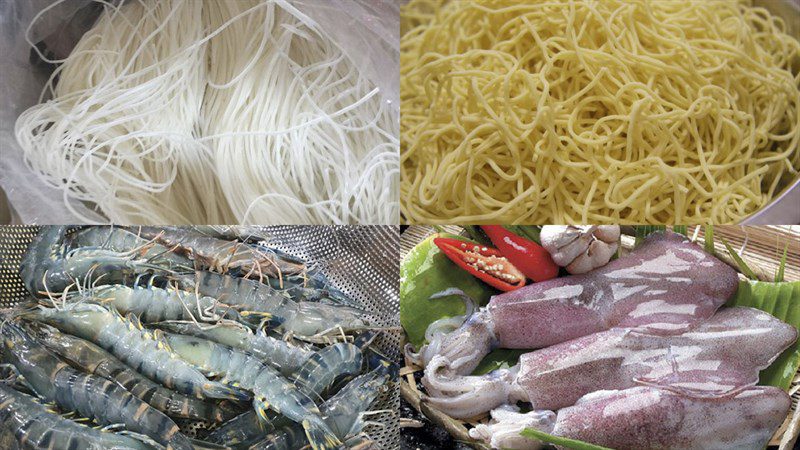 Ingredients for dry rice noodles