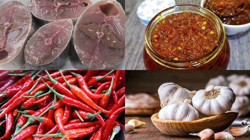 Ingredients for grilled bluefin tuna dish
