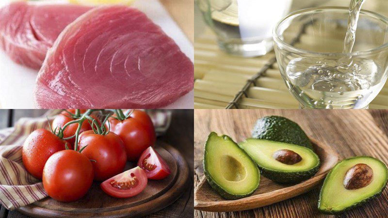 Ingredients for grilled ocean tuna dish
