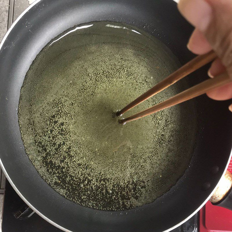Step 2 Frying Bananas Green Bananas with Sugar