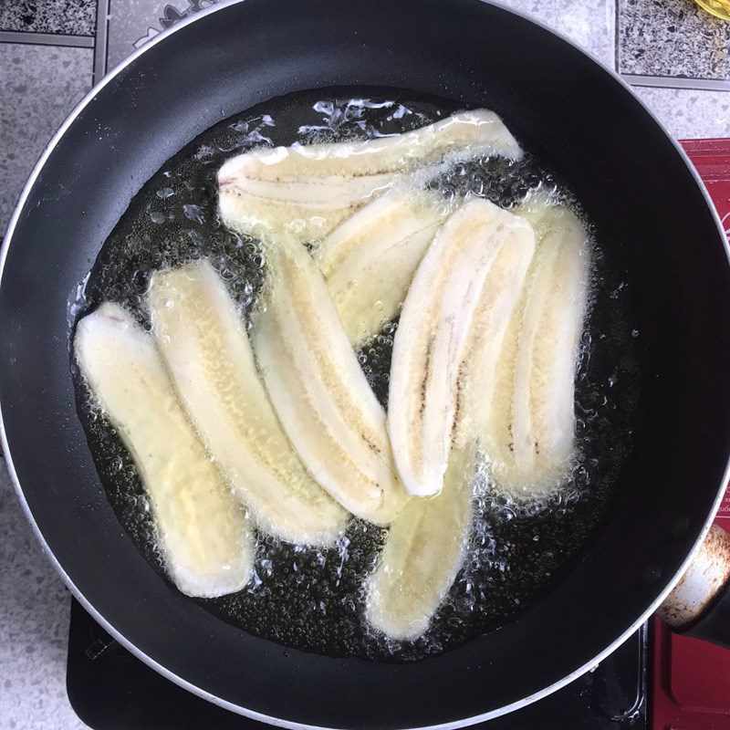 Step 2 Frying Bananas Green Bananas with Sugar