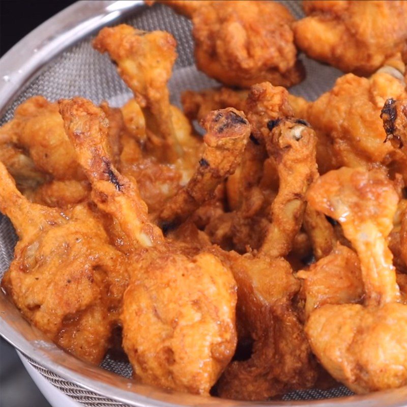 Step 4 Frying Chicken Lollipop Chicken
