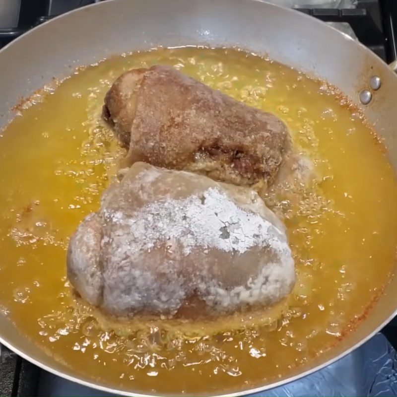 Step 4 Frying Pork Leg Boneless Pork Leg Fried with Fish Sauce