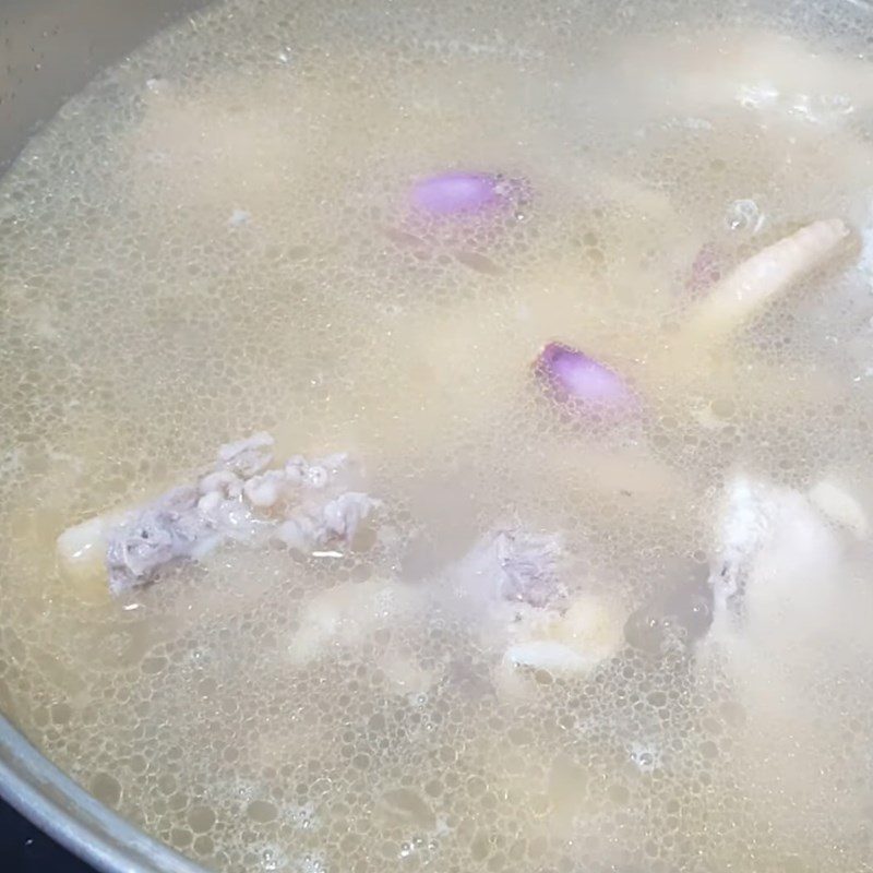 Step 5 Cook the hotpot Chicken hotpot with sour leaf