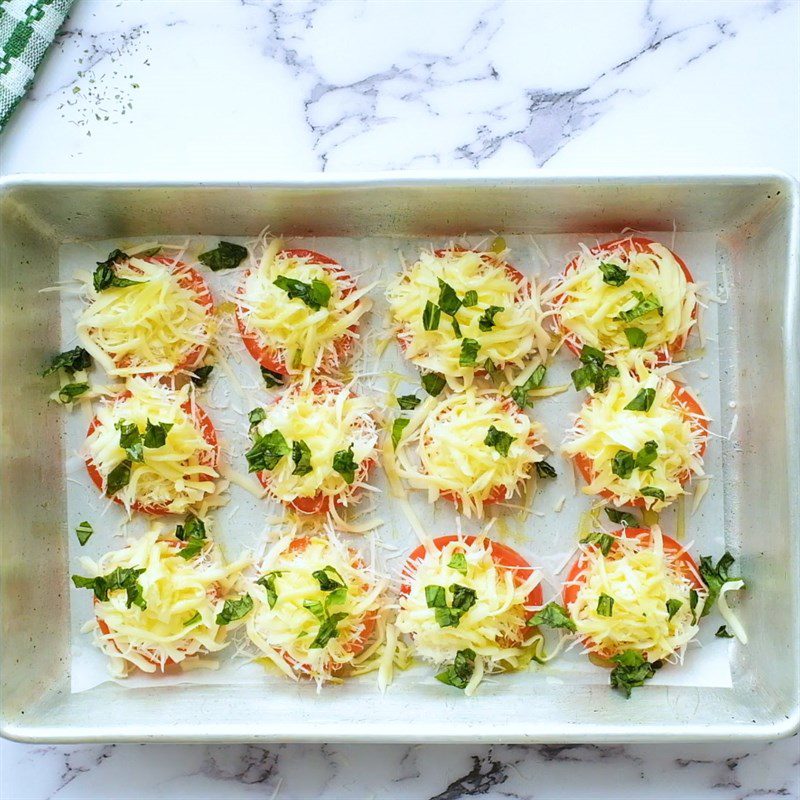 Step 2 Put cheese on Baked tomato with cheese