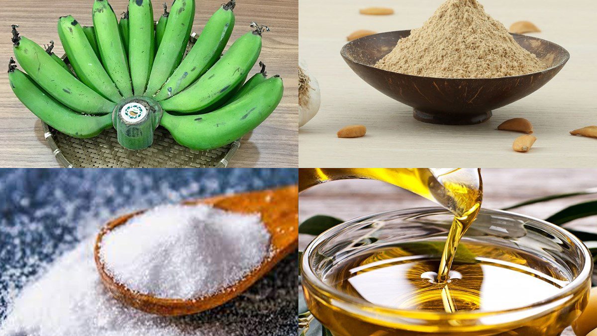 Ingredients for crispy dried banana using an air fryer