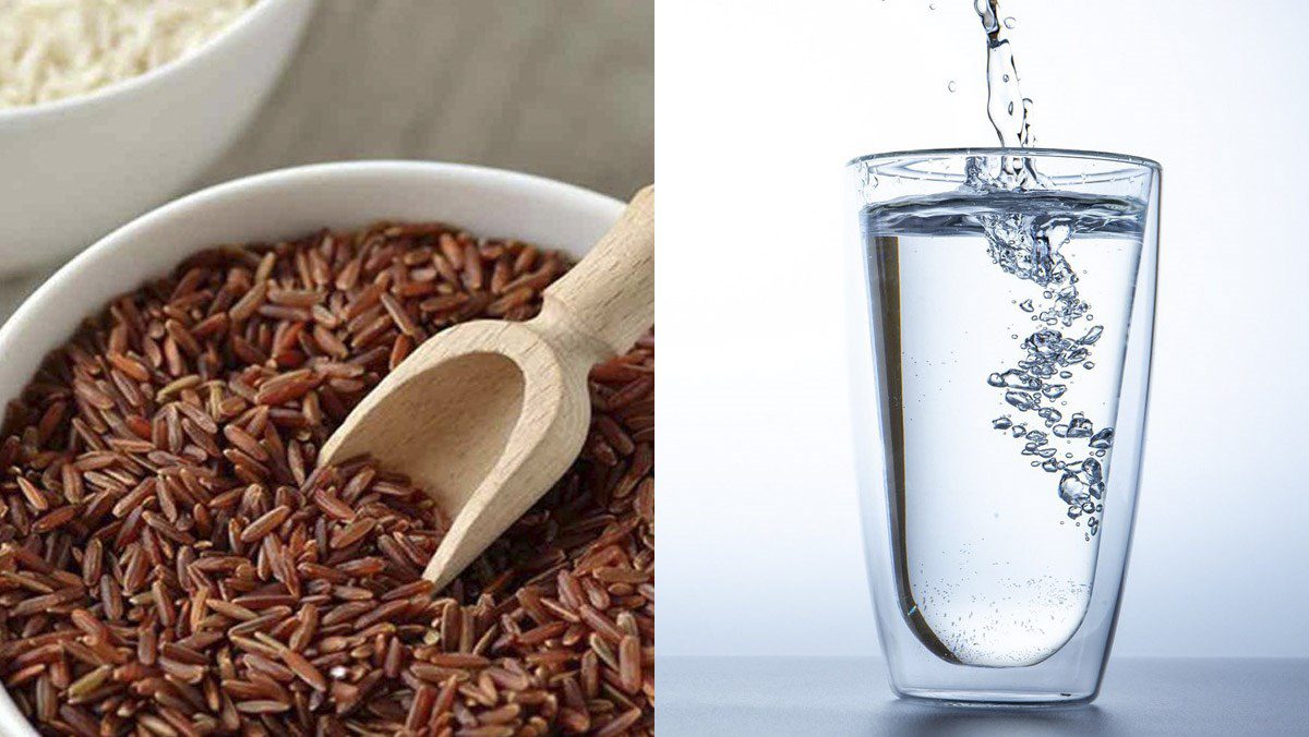 Ingredients for brown rice dish and brown rice salad