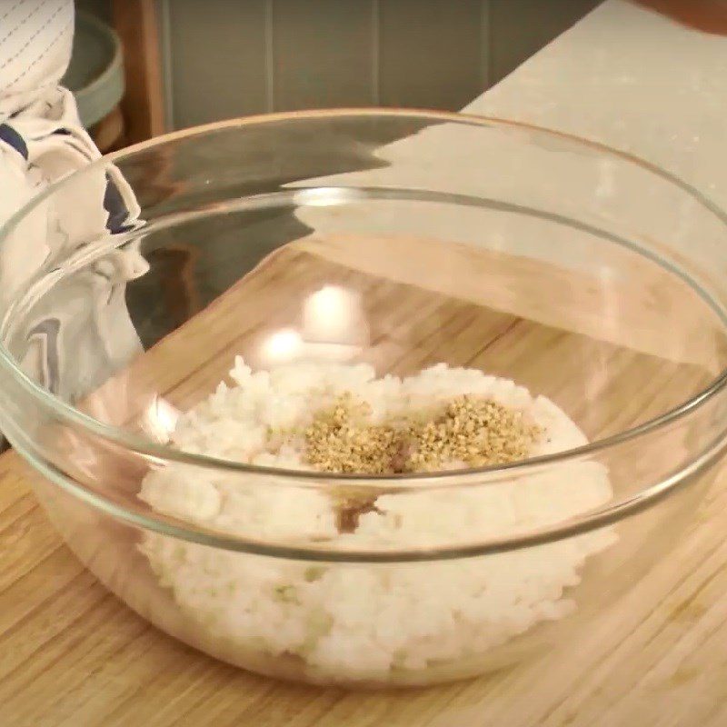 Step 1 Mix the rice Beef Stir-Fried Rice Balls
