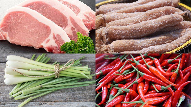 Ingredients for stir-fried pickled radish with meat and minced stir-fried pickled radish with meat