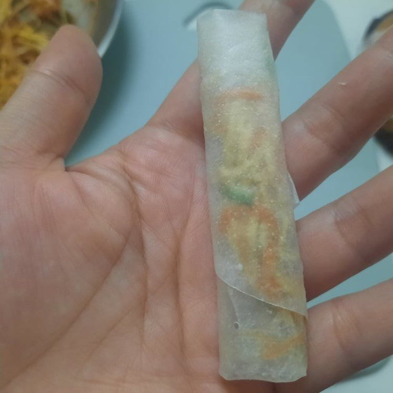 Step 3 Spring Roll Wrapping Fish and Sweet Potato Spring Rolls