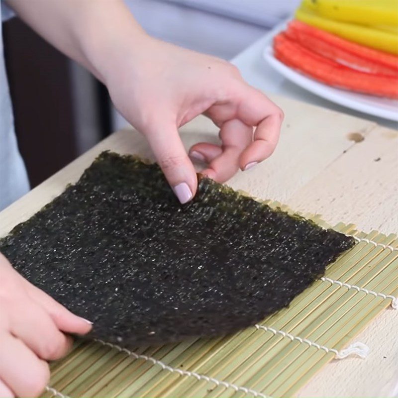 Step 5 Rolling Kimbap Spicy Tuna Kimbap