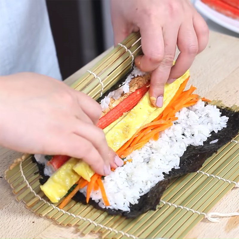 Step 5 Rolling Kimbap Spicy Tuna Kimbap