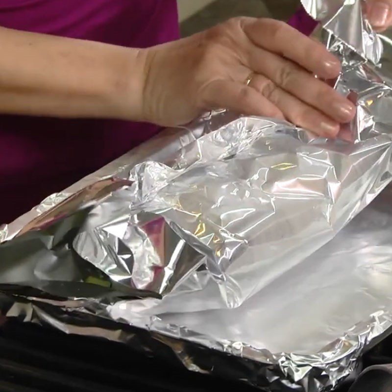 Step 3 Roll and grill fish Grilled salmon in foil with asparagus