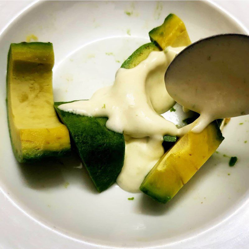 Step 1 Mash avocado Ice cream
