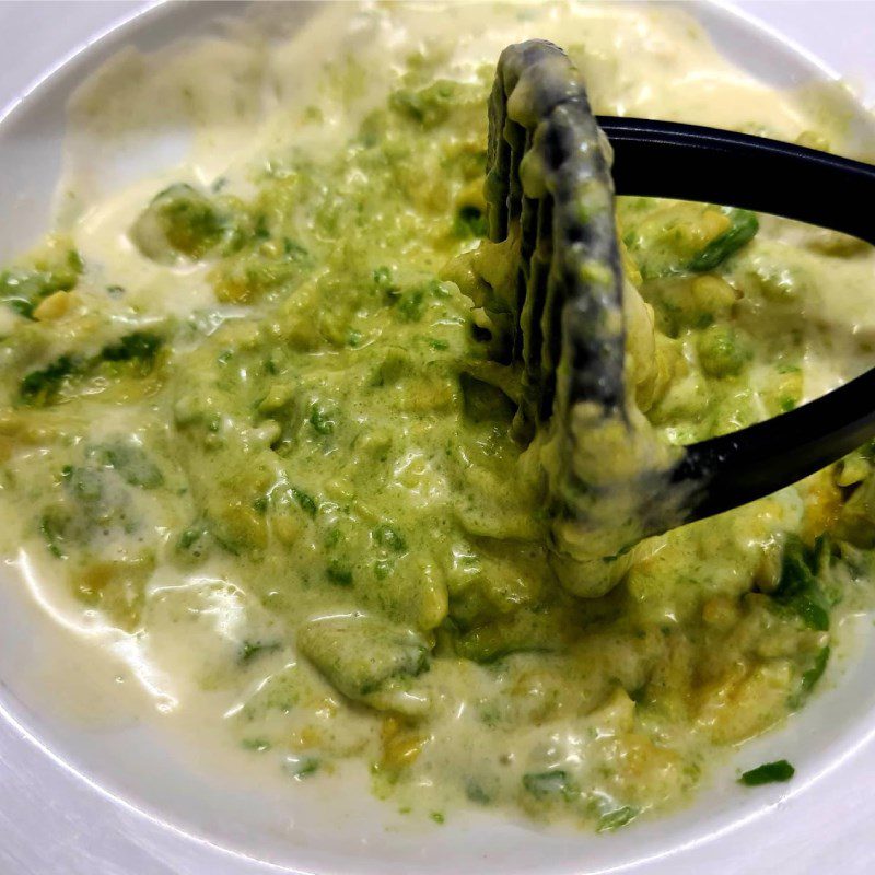 Step 1 Mash avocado Ice cream