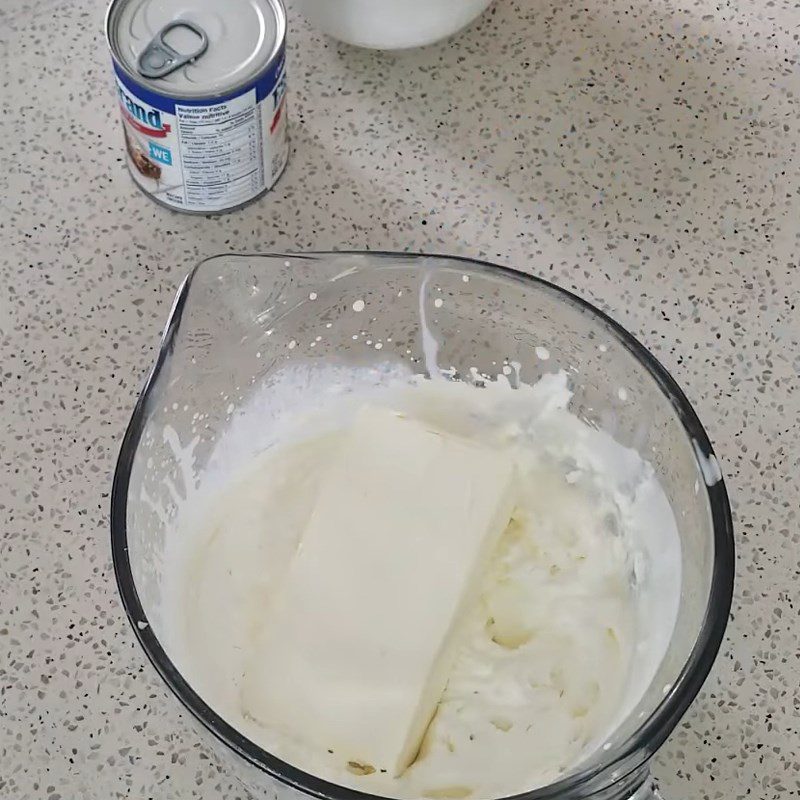 Step 2 Whip the cream cheese mixture Strawberry cheese condensed milk