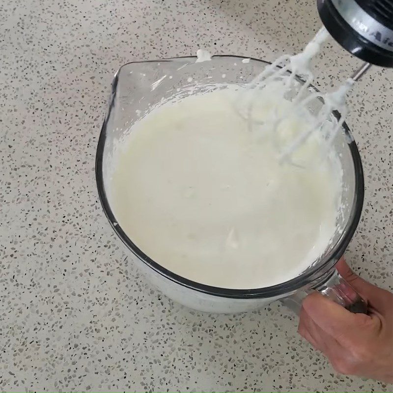 Step 2 Whip the cream cheese mixture Strawberry cheese condensed milk