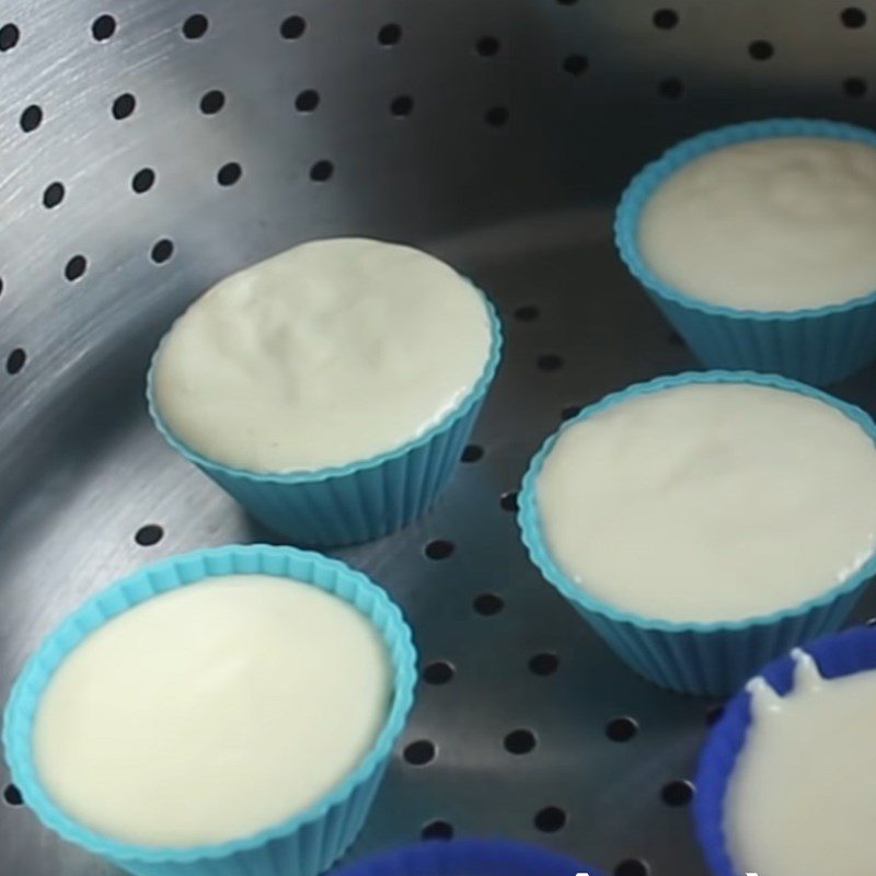 Step 8 Pour into molds and steam the cake Jackfruit cake