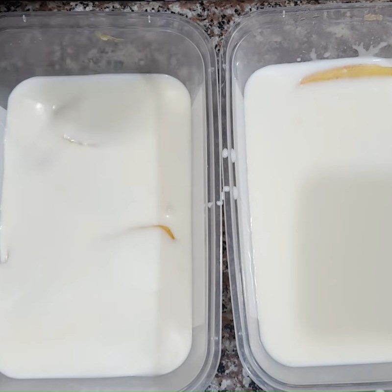 Step 4 Pour into molds and chill Yogurt ice cream with coconut milk