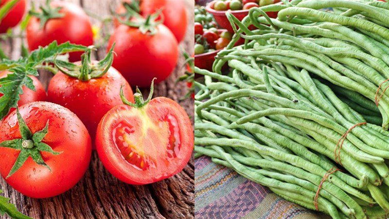 Ingredients for vegetarian stir-fried green beans