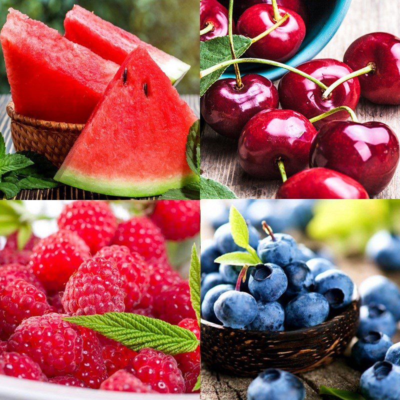 Ingredients for weight loss fruit salad from berry fruits