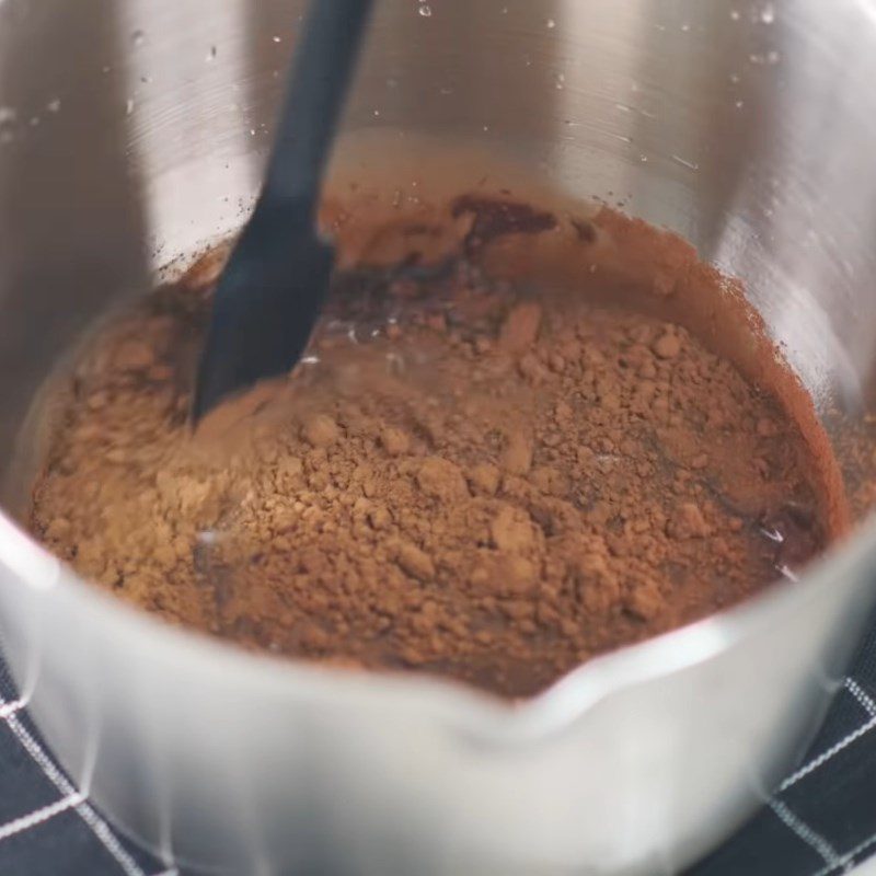 Step 2 Melt the chocolate cocoa mixture for chocolate bubble milk tea