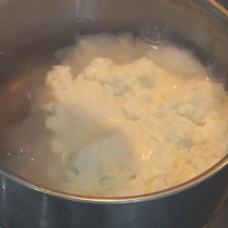 Step 1 Heat the milk Yogurt with condensed milk and powdered milk