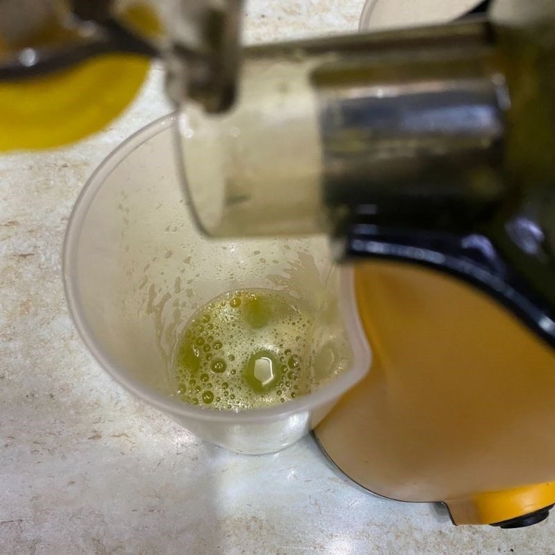 Step 2 Juicing Mango with Grapes Mango Grape Juice