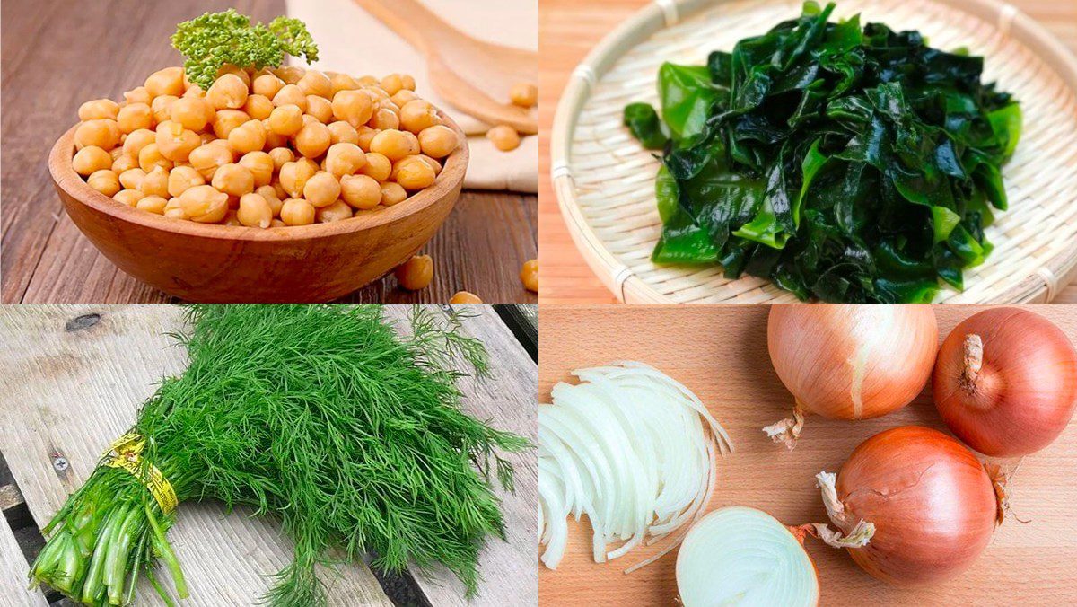 Ingredients for falafel - chickpea patties